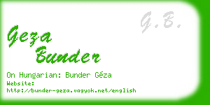 geza bunder business card
