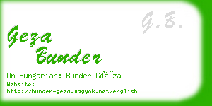 geza bunder business card